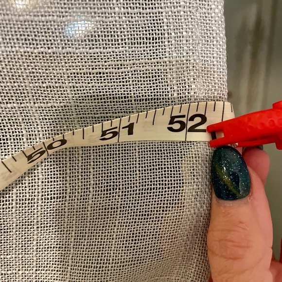 Grey Semi Sheer Grommet Curtain Panels Aprox. 52”W X 46”H. NWOT - Picture 4 of 5